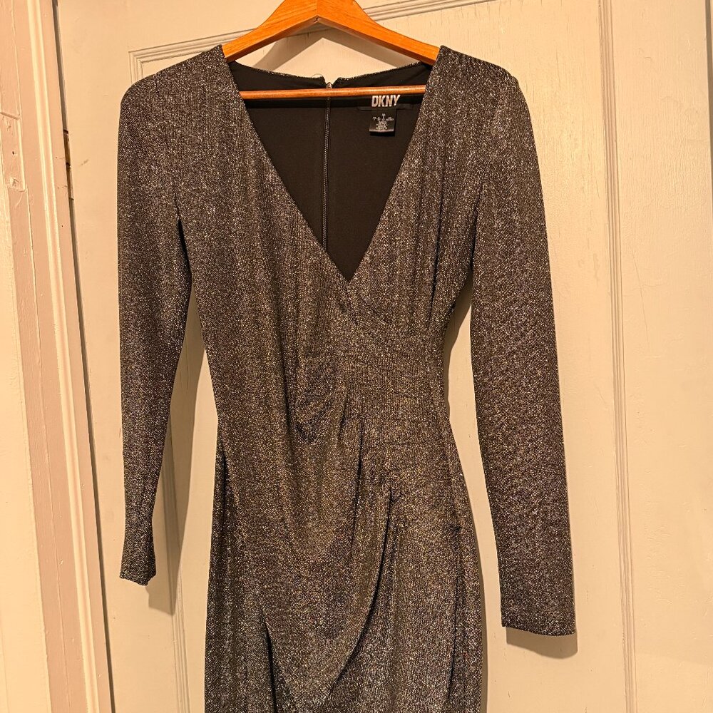 Womens DKNY Black Sparkle Dress Size 2